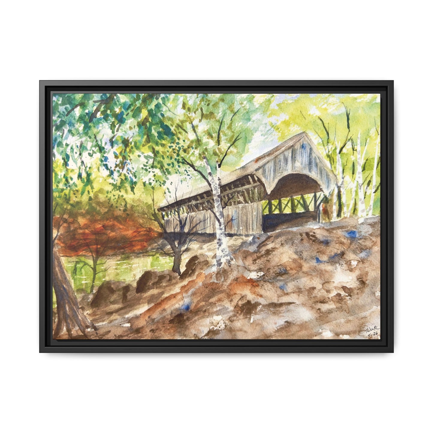 Artist’s Bridge Matte Canvas, Framed (Black or Espresso). Available in sizes from 10”x8”-24”x18”