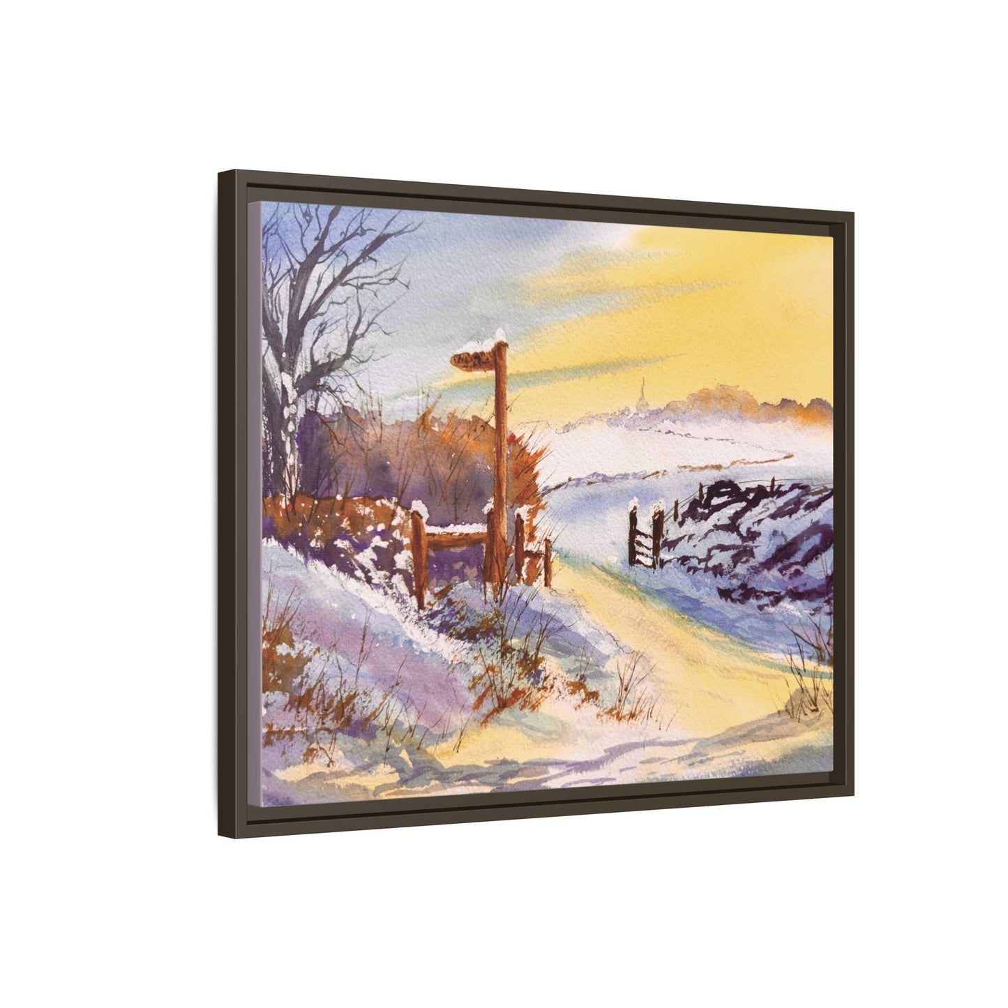 Wales Winter Walk, Framed (Black or Espresso). Available in sizes from 10”x8”-32”x24”