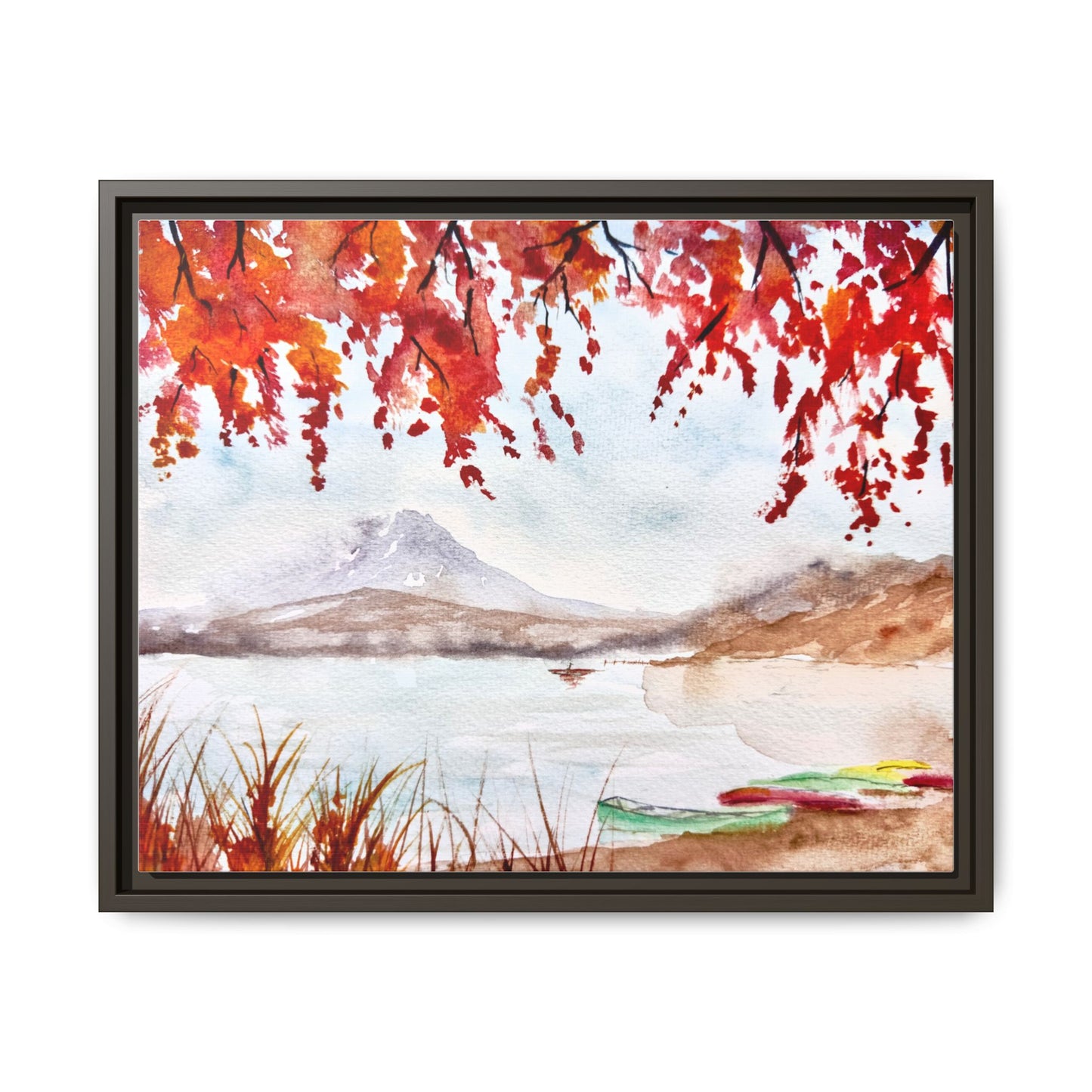 Falling For Fuji Matte Canvas, Framed (Black or Espresso). Available in sizes from 10”x8”-32”x24”