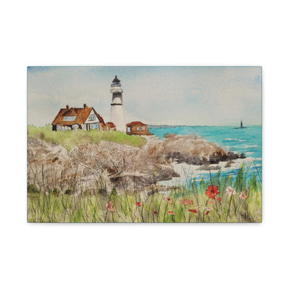 Portland Head Light Matte Canvas, Stretched, 1.25". Available in sizes 10” x 8”-20” x 16”