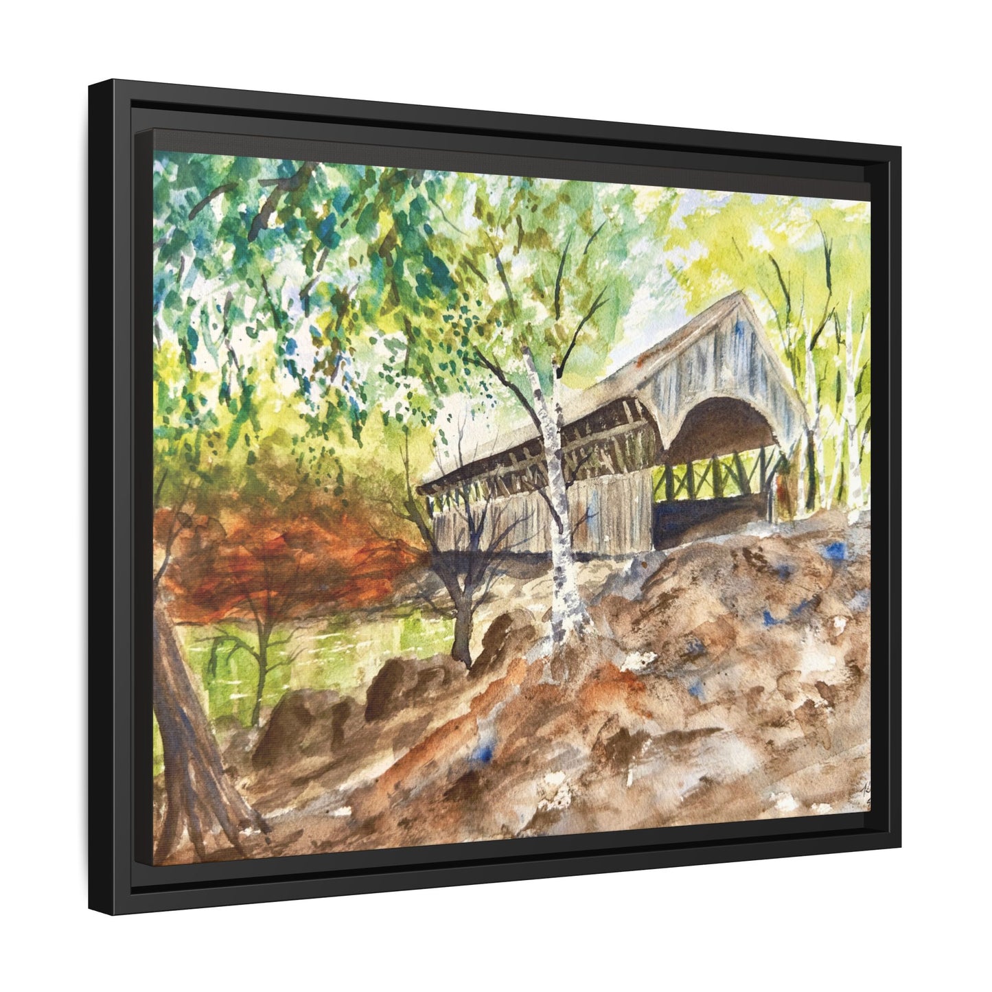 Artist’s Bridge Matte Canvas, Framed (Black or Espresso). Available in sizes from 10”x8”-24”x18”