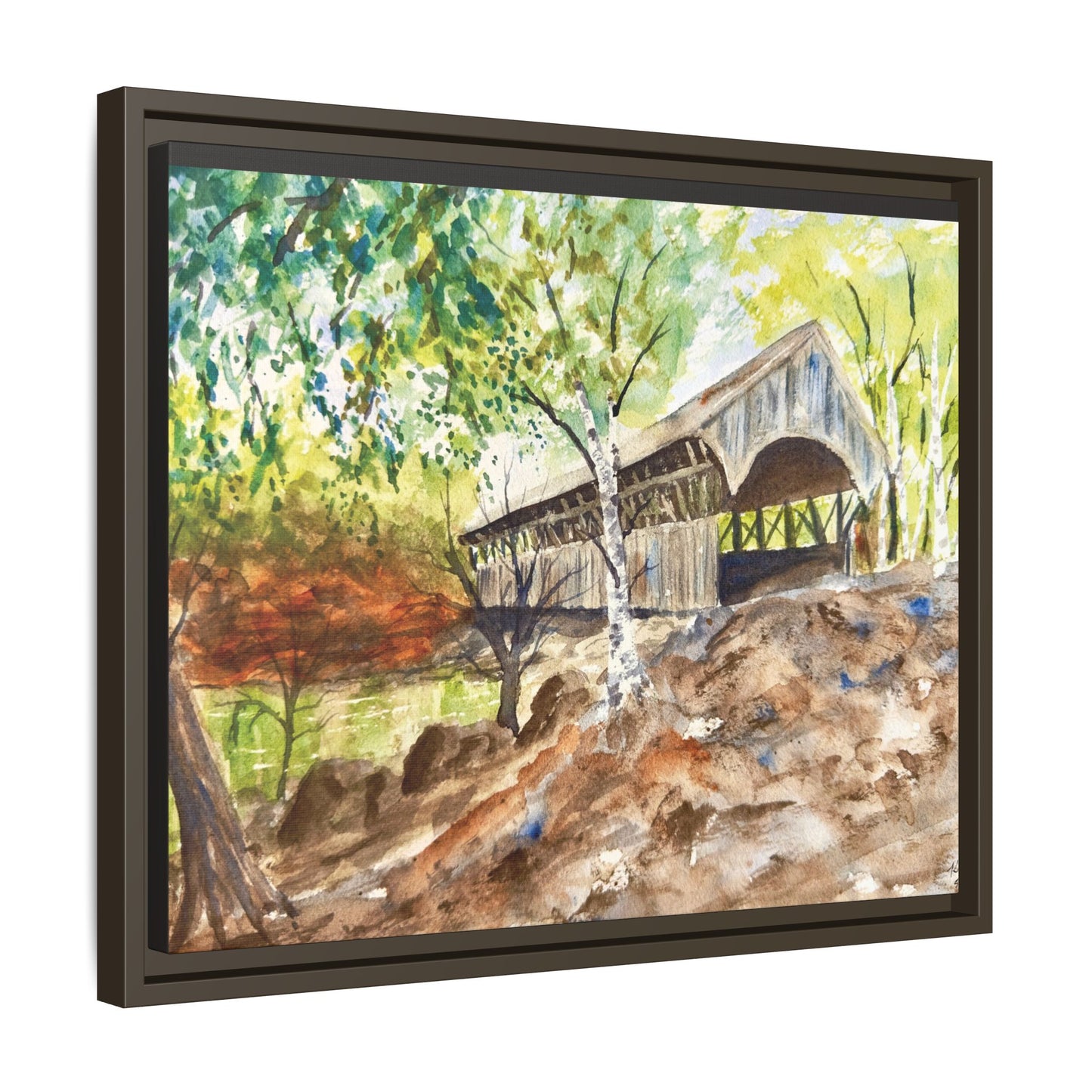 Artist’s Bridge Matte Canvas, Framed (Black or Espresso). Available in sizes from 10”x8”-24”x18”