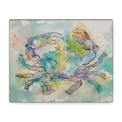 Blue Crab Matte Canvas, Stretched, 1.25". Available in sizes 10” x 8”-20” x 16”