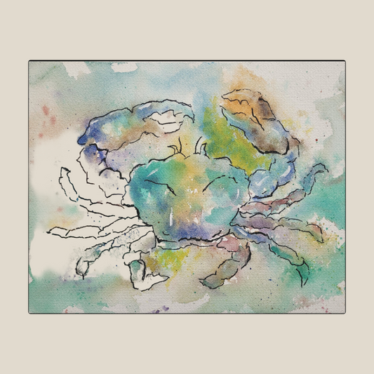 Blue Crab Matte Canvas, Stretched, 1.25". Available in sizes 10” x 8”-20” x 16”