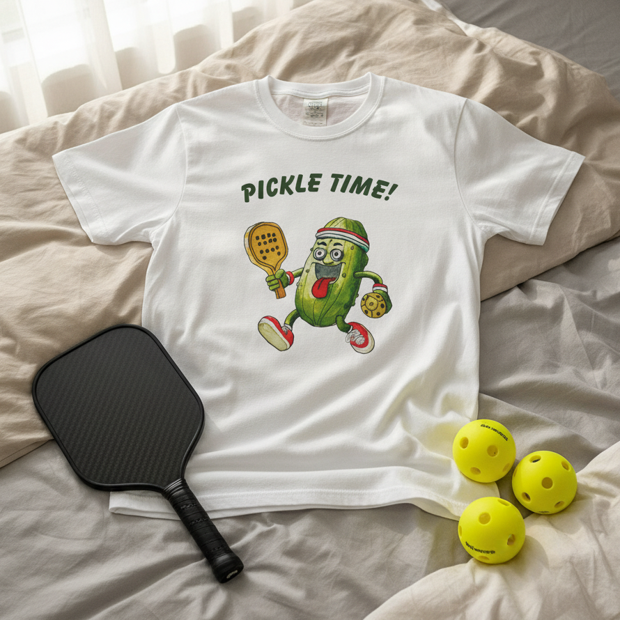 Pickle Time! Unisex Garment-Dyed T-shirt (Light Colors). Available in sizes S-4XL, 16 colors.