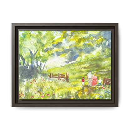 Summer Stroll Matte Canvas, Framed (Black or Espresso). Available in sizes 10”x8”-20”x10”