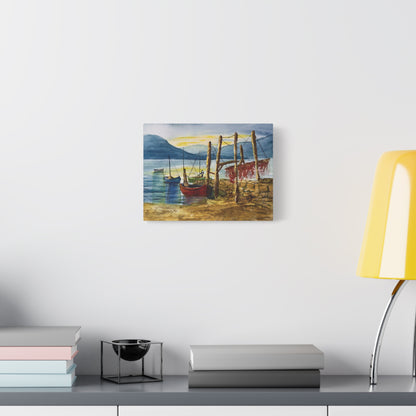 Morning Boats on the Loch Matte Canvas, Stretched, 1.25". Available in sizes from 10” x 8”-24” x 18”