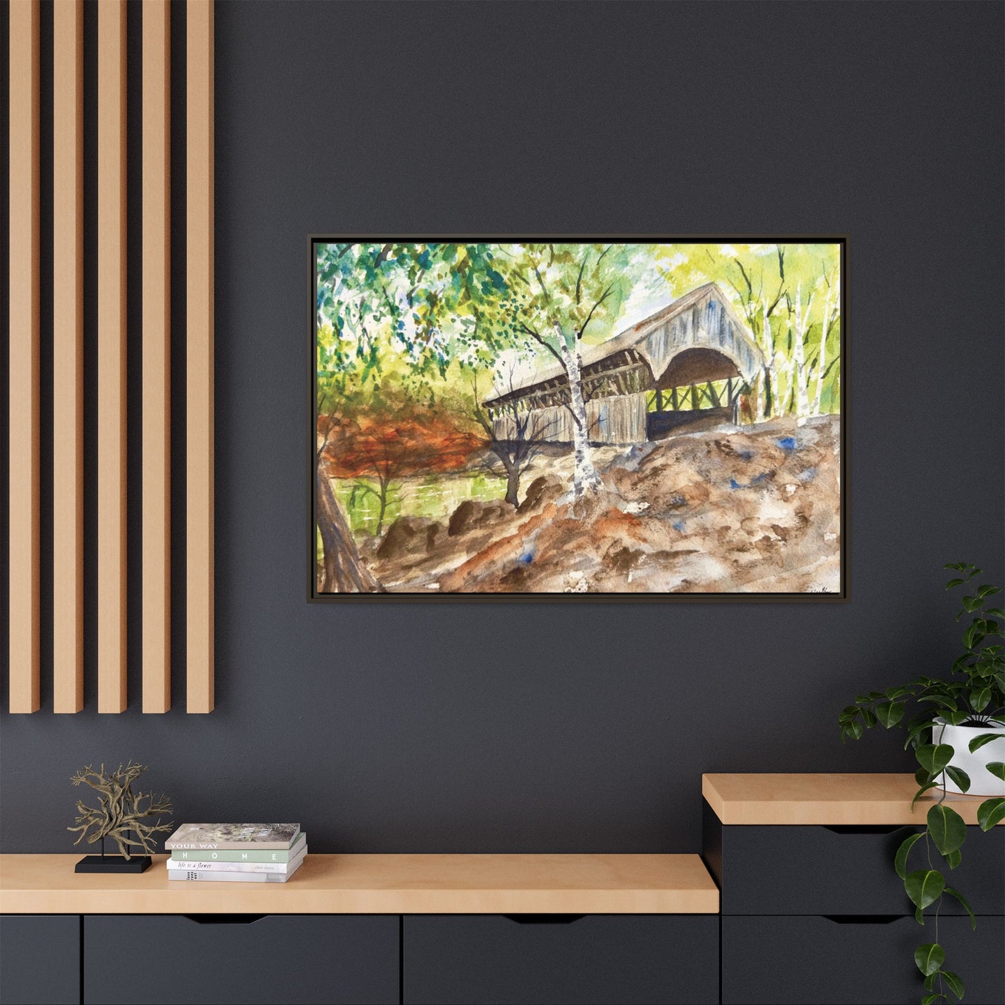Artist’s Bridge Matte Canvas, Framed (Black or Espresso). Available in sizes from 10”x8”-24”x18”