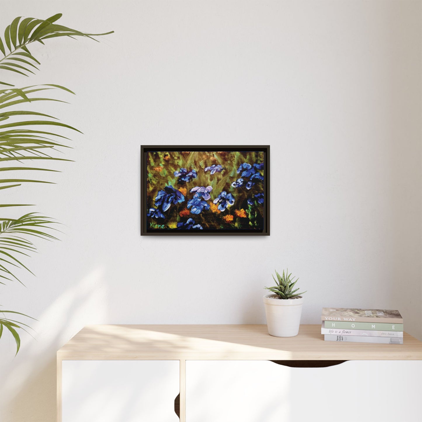 Irises Reimagined, Framed (Black or Espresso). Available in sizes from 10”x8”-18”x12”