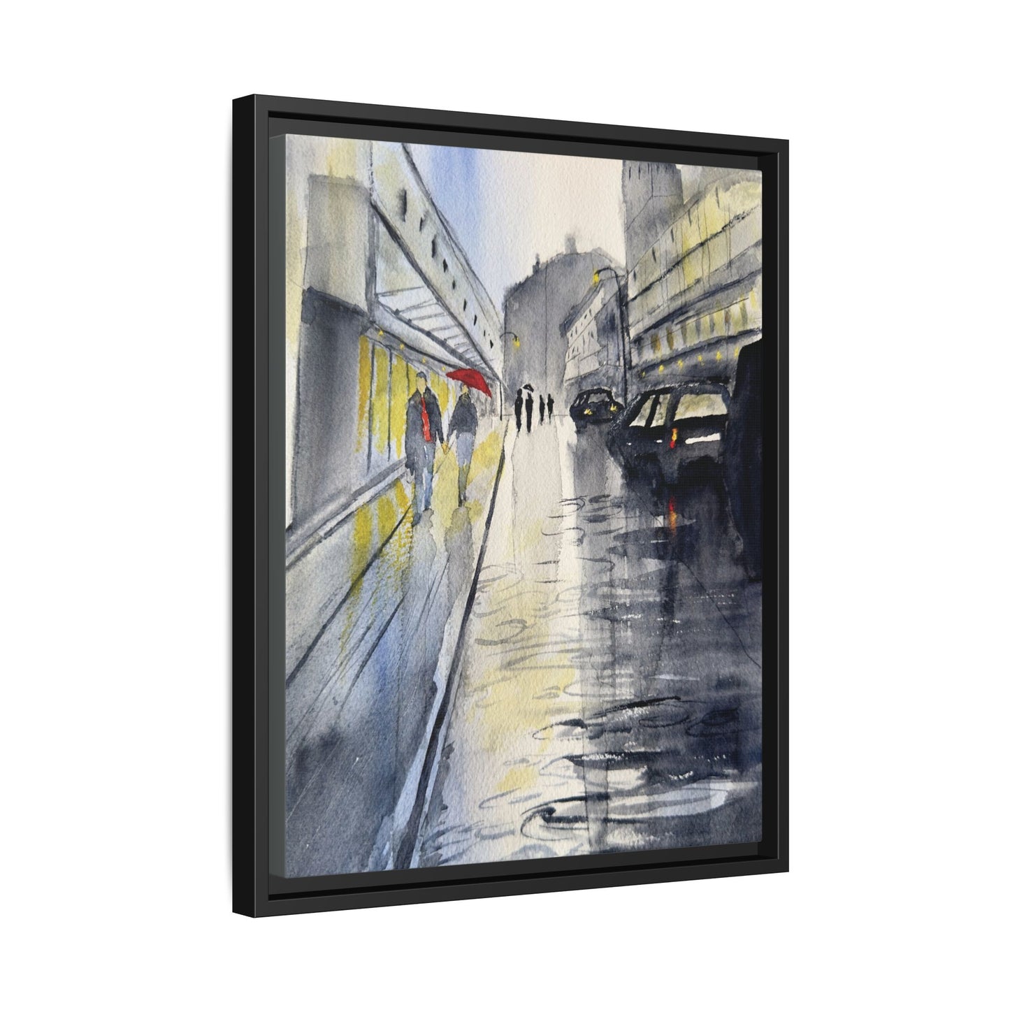 Rainy Day Romance, Framed (Black or Espresso). Available in sizes from 8”x10”-24”x32”