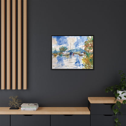 Snug Harbor Matte Canvas, Framed (Black or Espresso). Available in sizes 10”x8”-20”x16”
