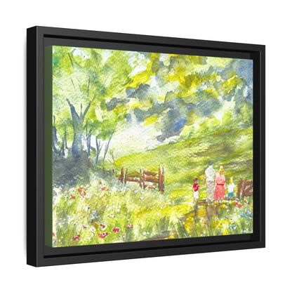 Summer Stroll Matte Canvas, Framed (Black or Espresso). Available in sizes 10”x8”-20”x10”