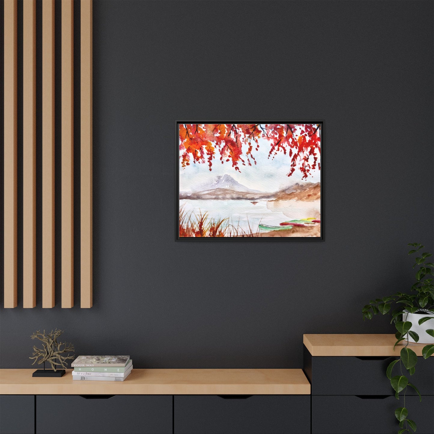 Falling For Fuji Matte Canvas, Framed (Black or Espresso). Available in sizes from 10”x8”-32”x24”