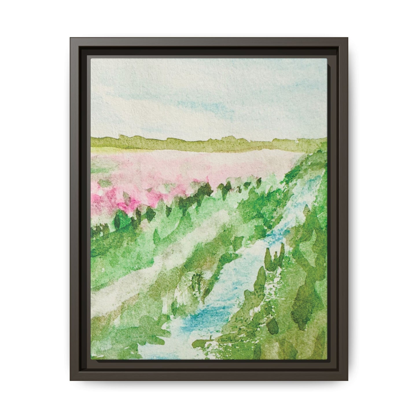 Tulip Theory Matte Canvas, Framed (Black or Espresso). Available in sizes from 8”x10”-11”x14”