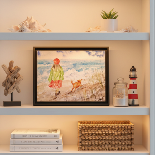 Oceanfront Friends, Framed (Black or Espresso). Available in sizes from 10”x8”-20”x16”