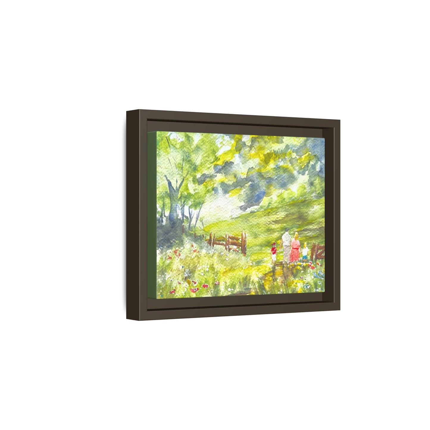 Summer Stroll Matte Canvas, Framed (Black or Espresso). Available in sizes 10”x8”-20”x10”