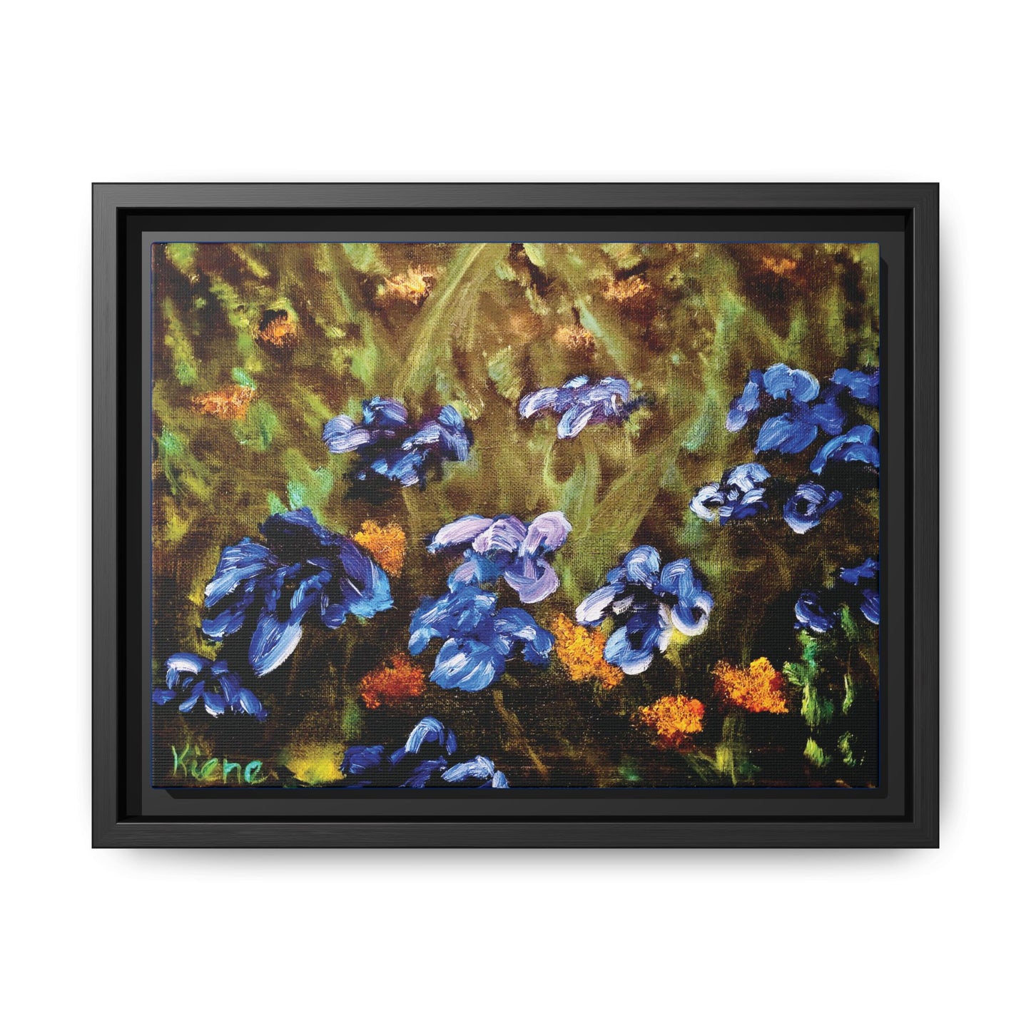 Irises Reimagined, Framed (Black or Espresso). Available in sizes from 10”x8”-18”x12”