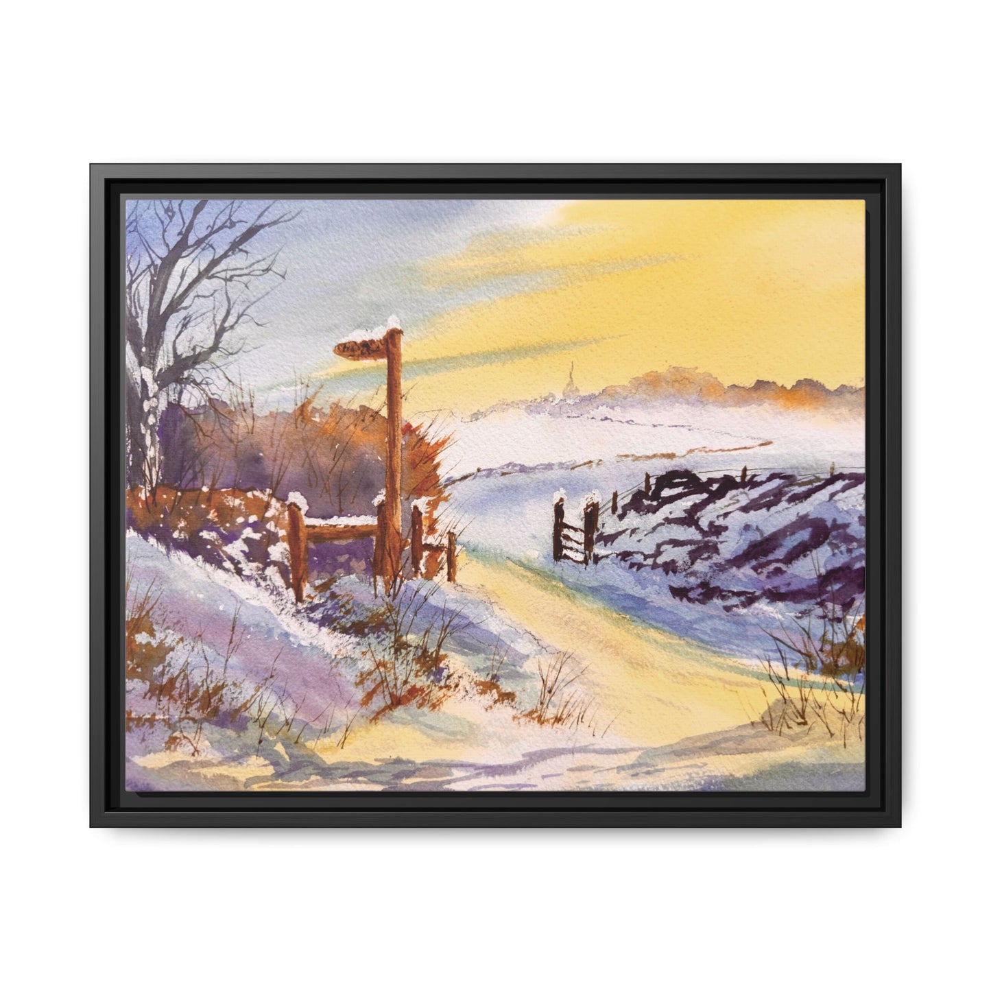 Wales Winter Walk, Framed (Black or Espresso). Available in sizes from 10”x8”-32”x24”