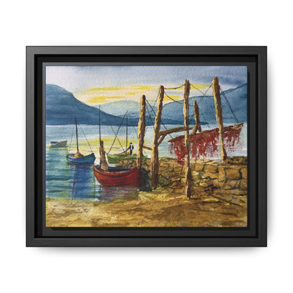Morning Boats on the Loch, Framed (Black or Espresso). Available in sizes from 10”x8”-24”x18”