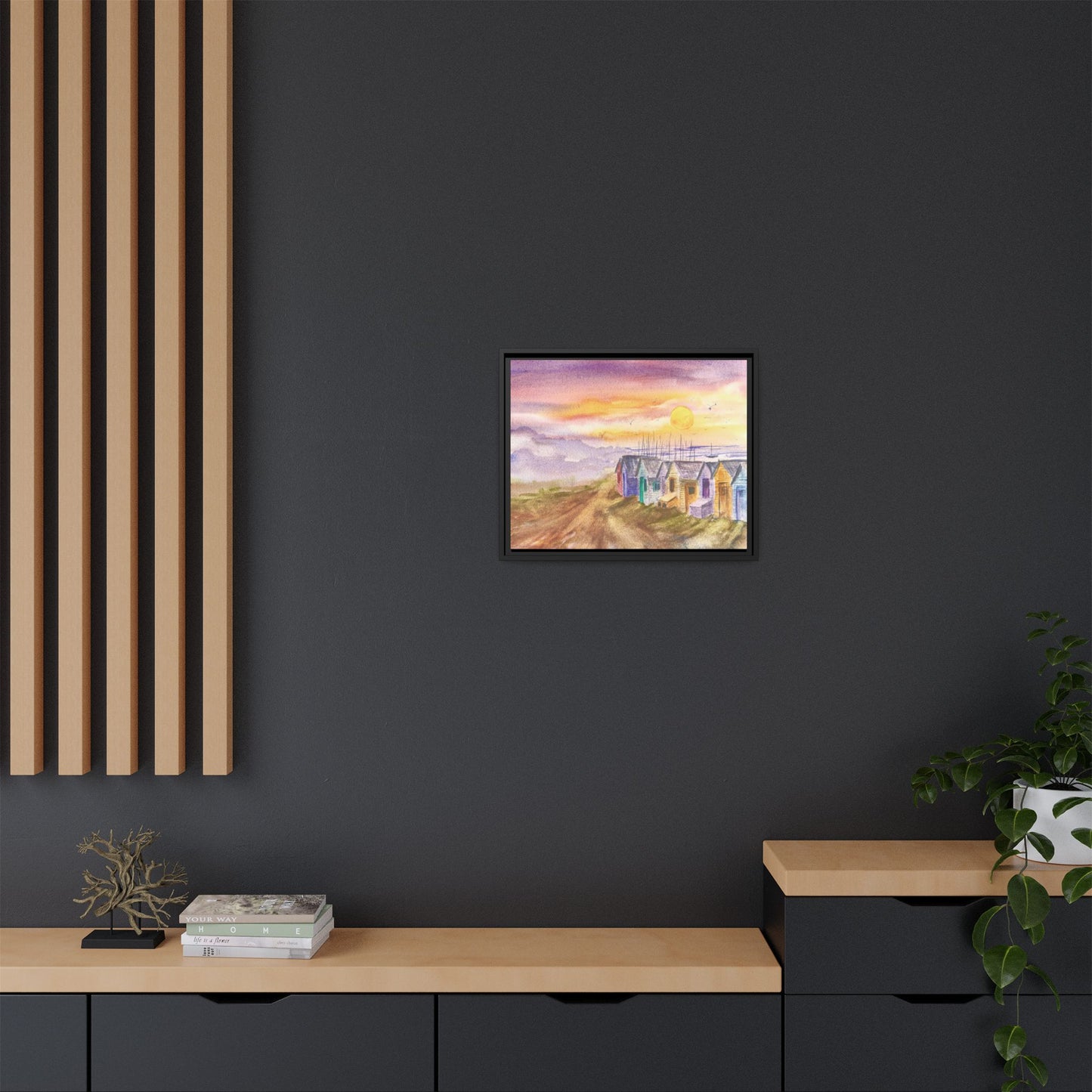 Quiet Before The Tide Matte Canvas, Framed (Black or Espresso). Available in sizes from 10”x8”-32”x24”