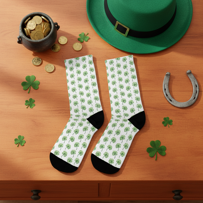 Irish Proud Lucky Shamrock Eco-Friendly Recycled Poly Socks