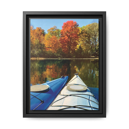 Happy Together Fall Kayaking, Framed (Black or Espresso). Available in sizes from 8”x10”-12”x16”