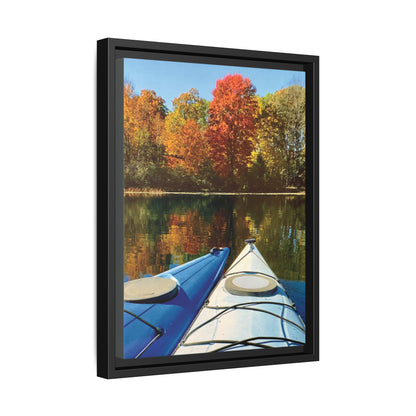 Happy Together Fall Kayaking, Framed (Black or Espresso). Available in sizes from 8”x10”-12”x16”
