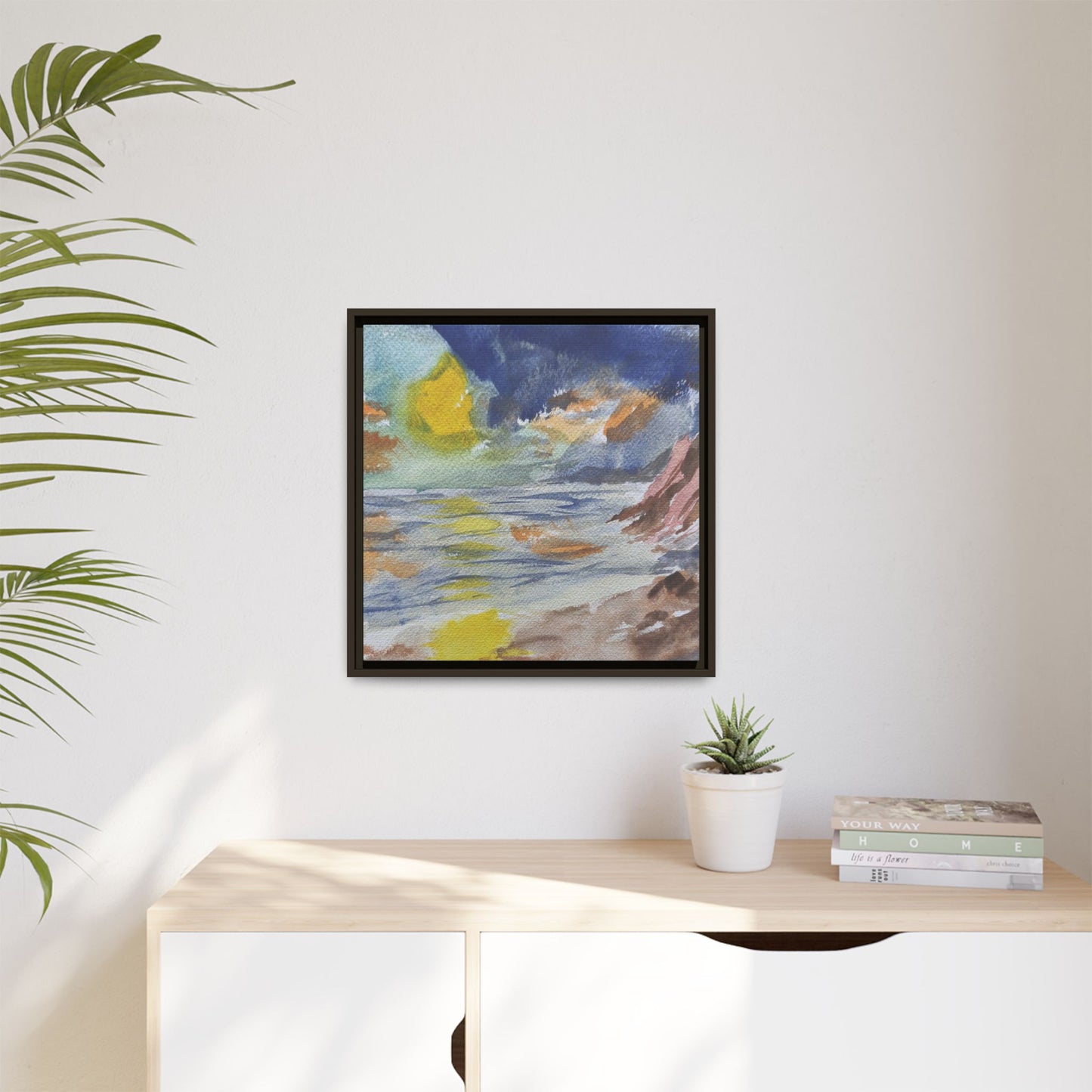 The Sun in Pieces Matte Canvas, Framed (Black or Espresso). Available in sizes from 6”x6”-30”x30”