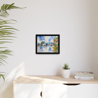 Snug Harbor Matte Canvas, Framed (Black or Espresso). Available in sizes 10”x8”-20”x16”