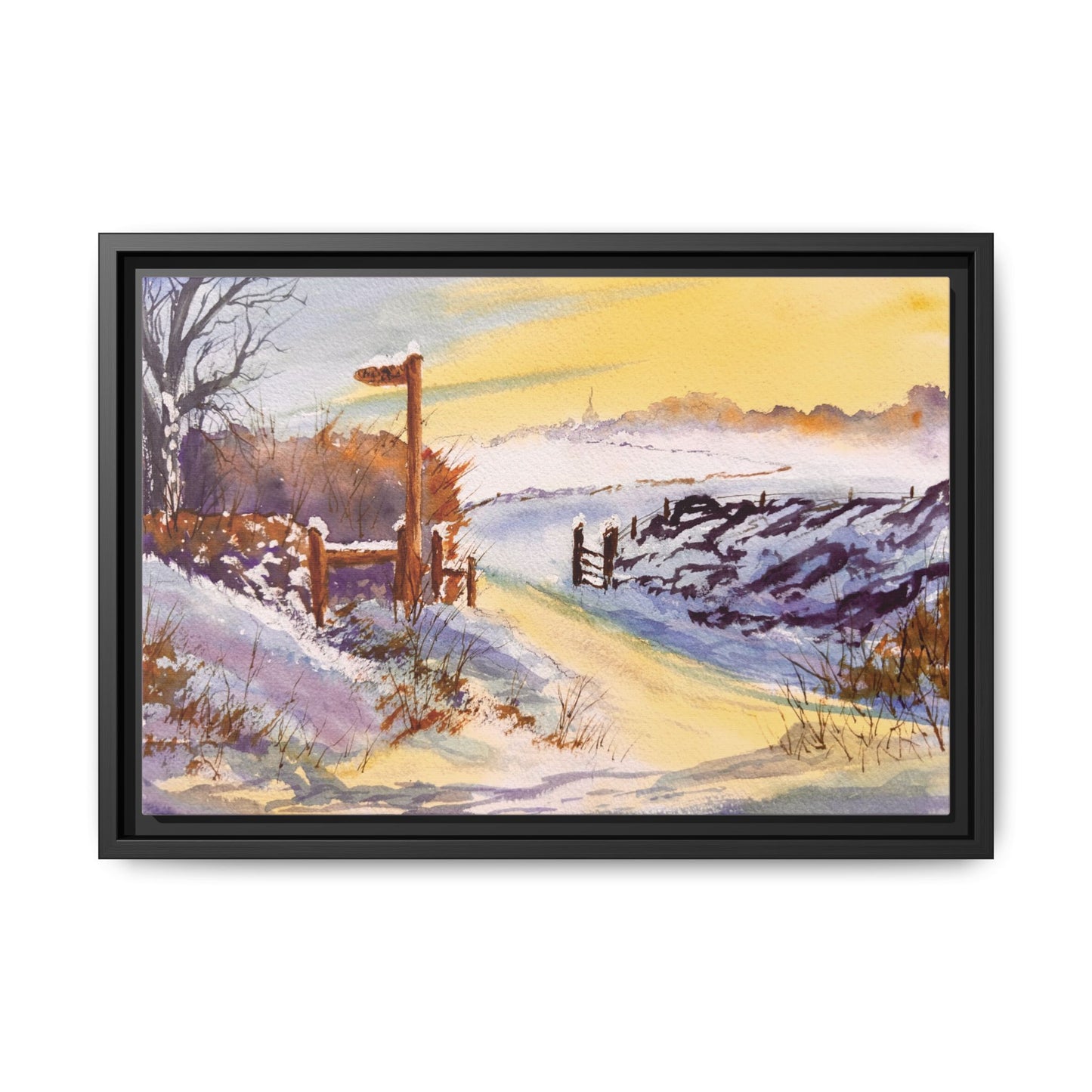 Wales Winter Walk, Framed (Black or Espresso). Available in sizes from 10”x8”-32”x24”