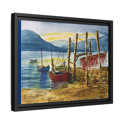 Morning Boats on the Loch, Framed (Black or Espresso). Available in sizes from 10”x8”-24”x18”
