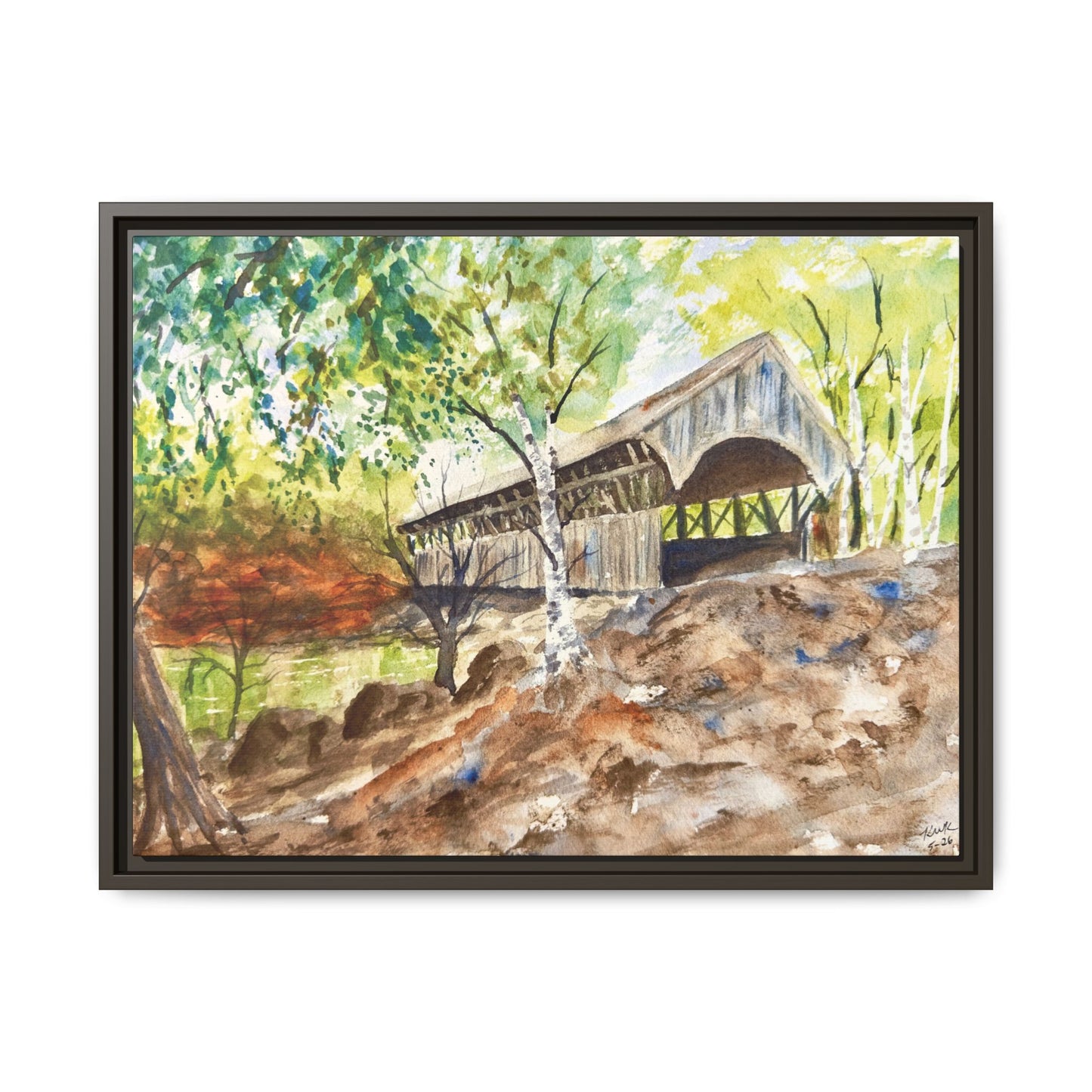 Artist’s Bridge Matte Canvas, Framed (Black or Espresso). Available in sizes from 10”x8”-24”x18”