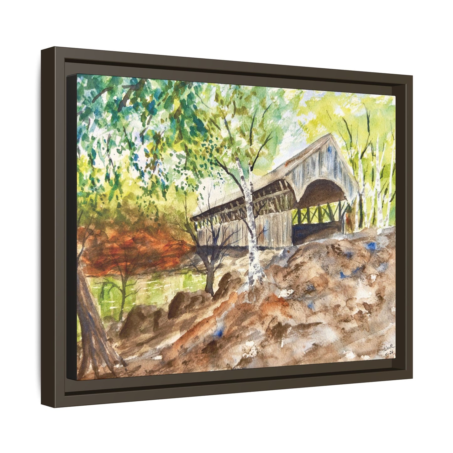 Artist’s Bridge Matte Canvas, Framed (Black or Espresso). Available in sizes from 10”x8”-24”x18”