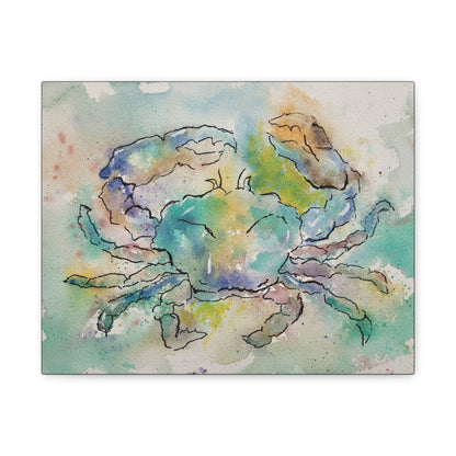 Blue Crab Matte Canvas, Stretched, 1.25". Available in sizes 10” x 8”-20” x 16”