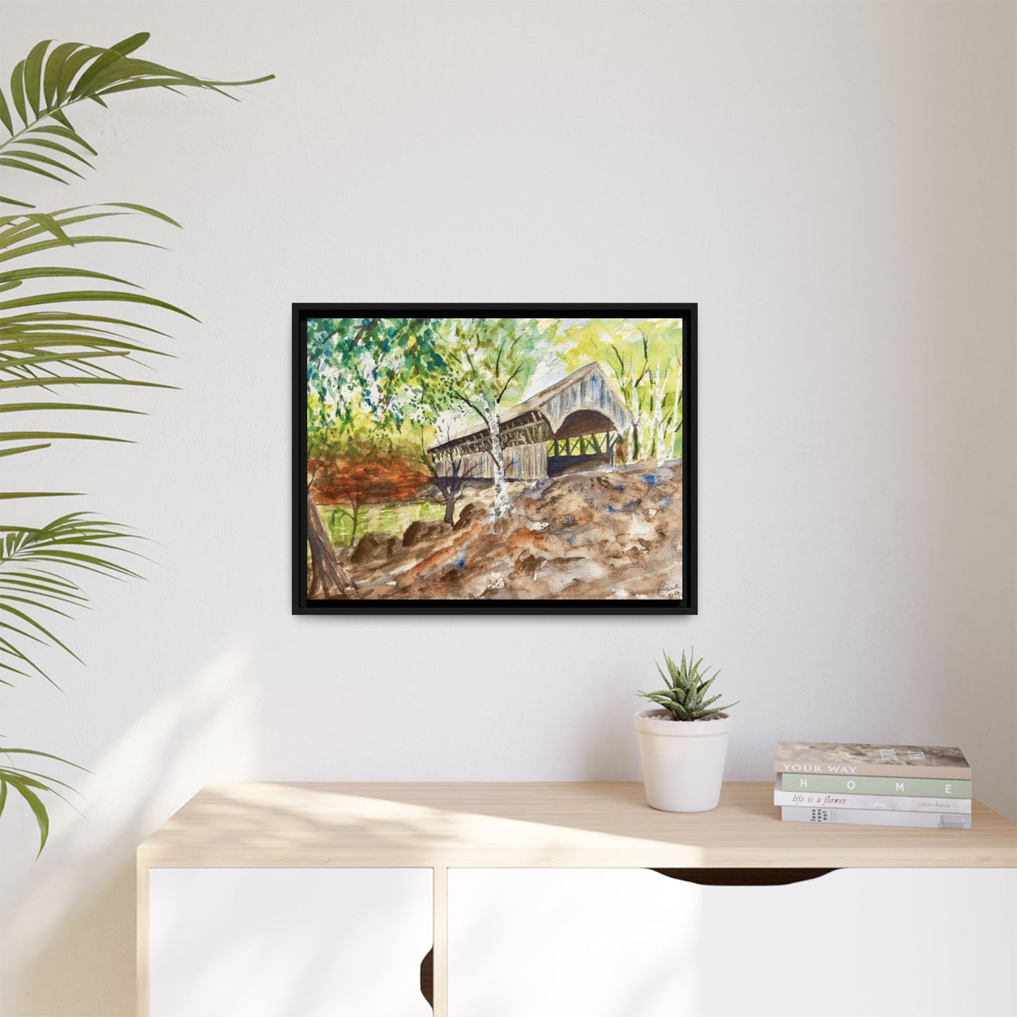 Artist’s Bridge Matte Canvas, Framed (Black or Espresso). Available in sizes from 10”x8”-24”x18”