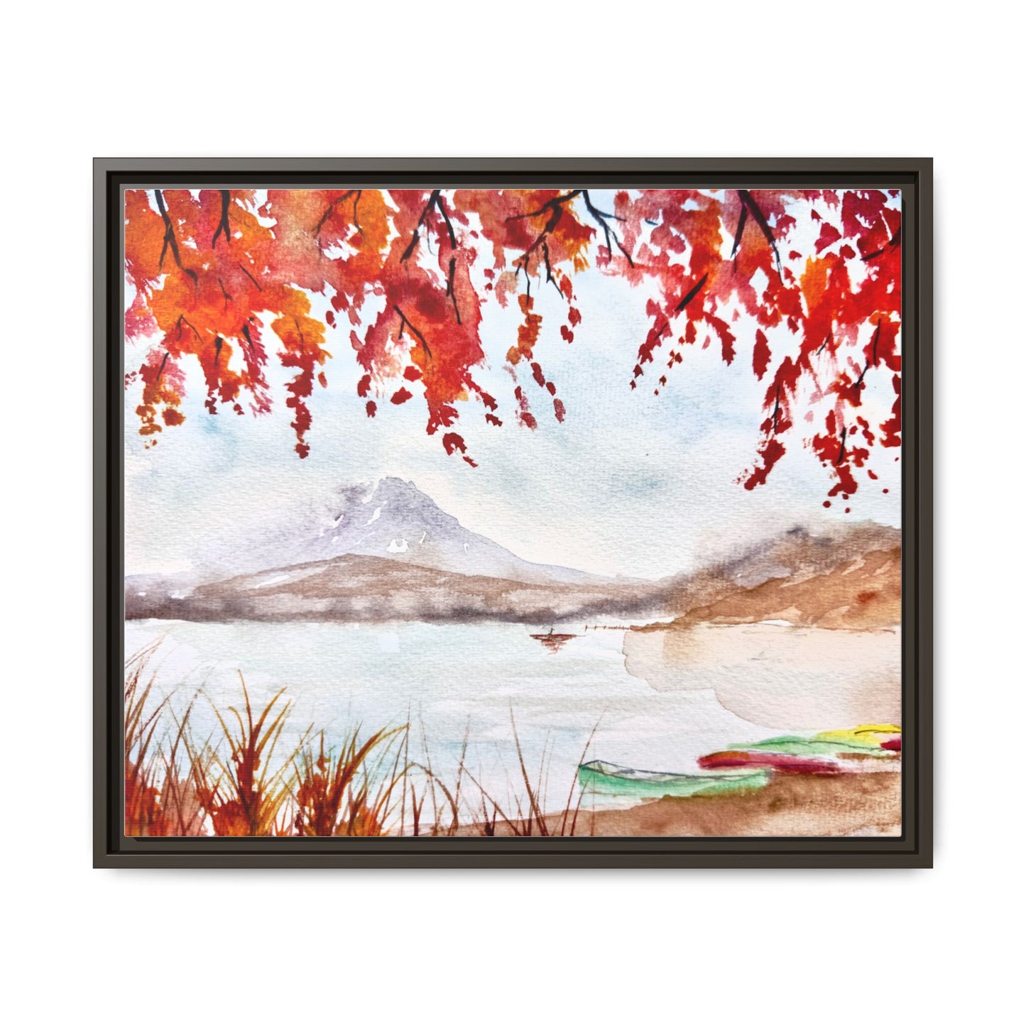 Falling For Fuji Matte Canvas, Framed (Black or Espresso). Available in sizes from 10”x8”-32”x24”