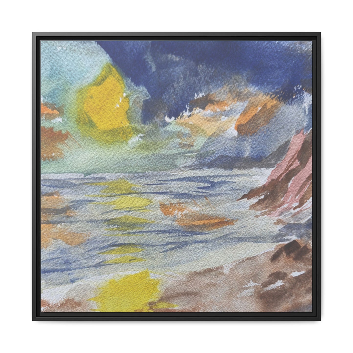 The Sun in Pieces Matte Canvas, Framed (Black or Espresso). Available in sizes from 6”x6”-30”x30”