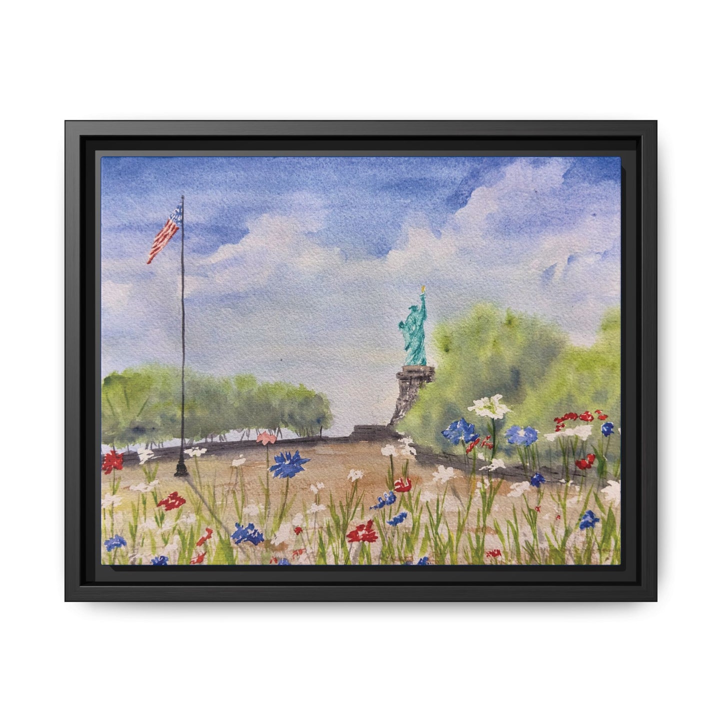 Looking for Liberty, Framed (Black or Espresso). Available in sizes from 10”x8”-24”x18”