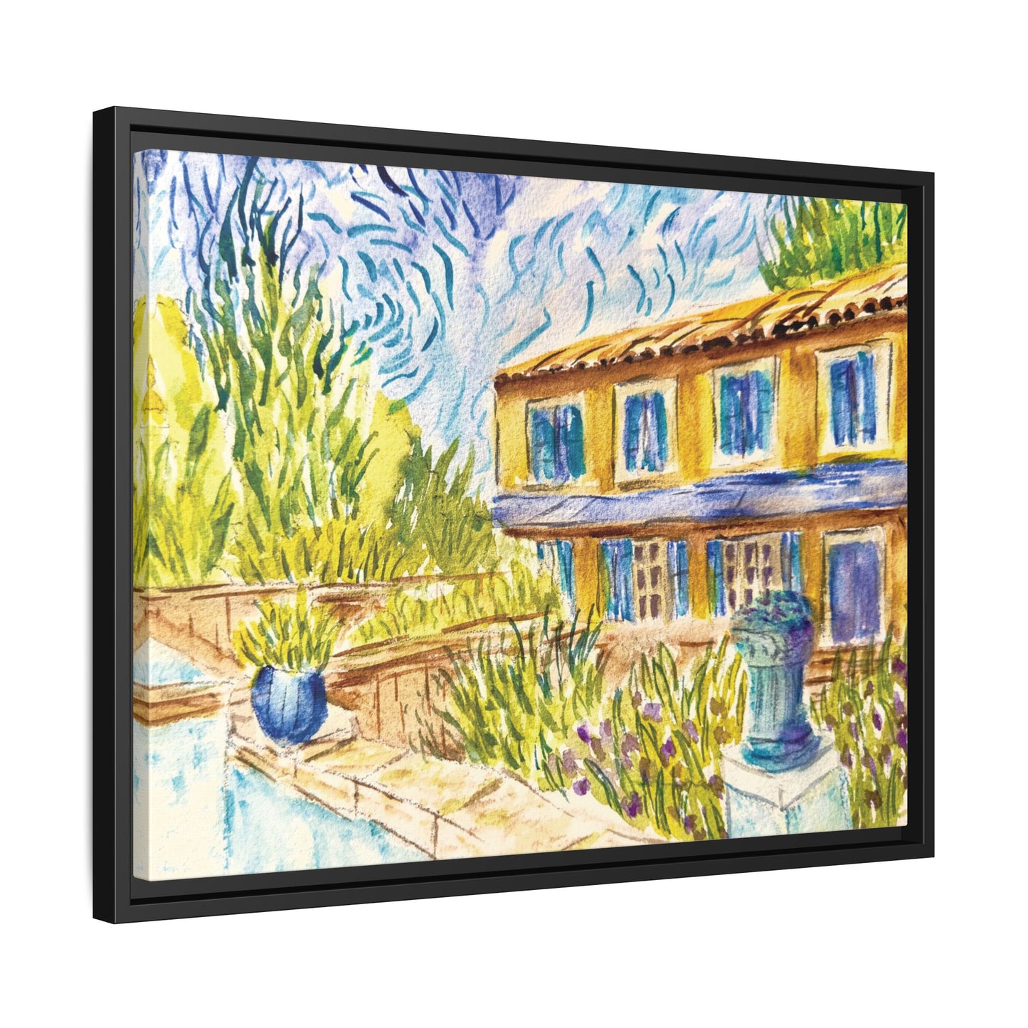 Respite Near Saint-Remy-de-Provence Matte Canvas, Framed (Black or Espresso). Available in sizes from 10”x8”-30”x24”