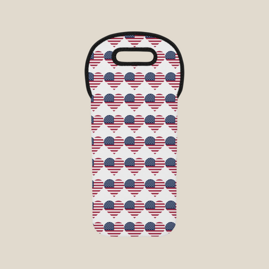Star Spangled Hearts Wine Tote Bag