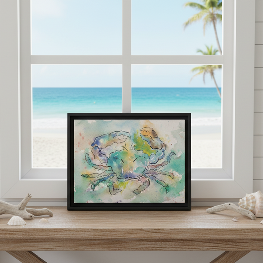 Blue Crab, Framed (Black or Espresso). Available in sizes from 10”x8”-18”x12”