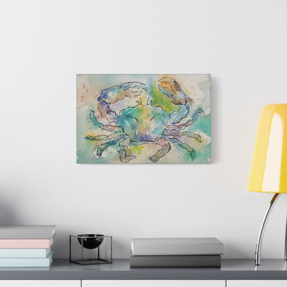Blue Crab Matte Canvas, Stretched, 1.25". Available in sizes 10” x 8”-20” x 16”