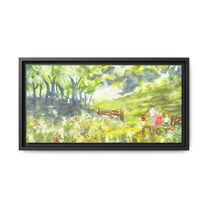Summer Stroll Matte Canvas, Framed (Black or Espresso). Available in sizes 10”x8”-20”x10”