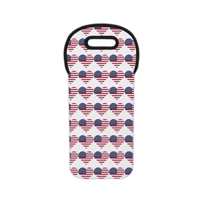 Star Spangled Hearts Wine Tote Bag