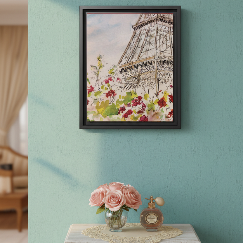 Eiffel Tower – Framed Canvas