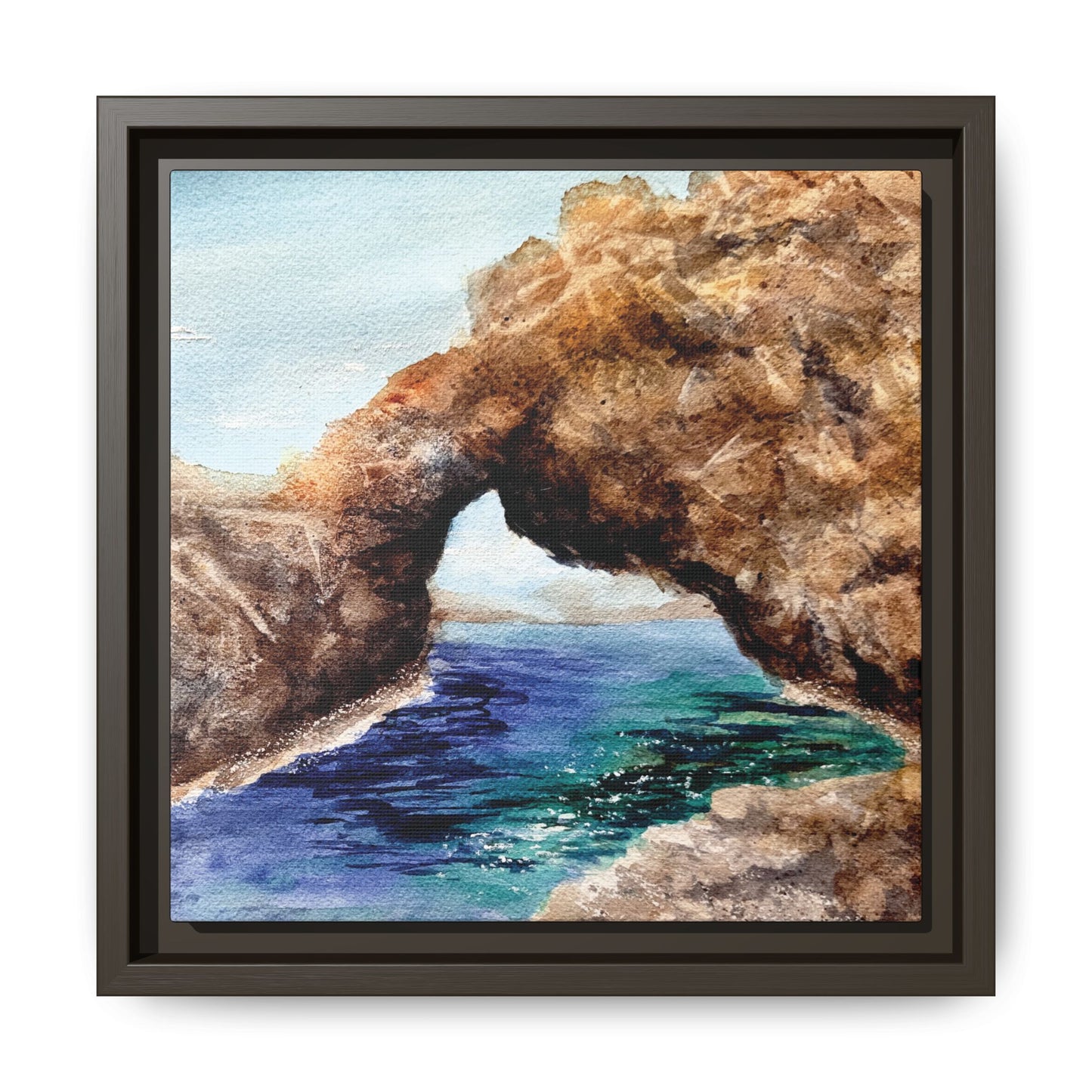Bridging the Gap Matte Canvas, Framed (Black or Espresso). Available in sizes from 10”x10”-14”x14”