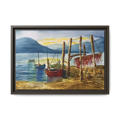 Morning Boats on the Loch, Framed (Black or Espresso). Available in sizes from 10”x8”-24”x18”