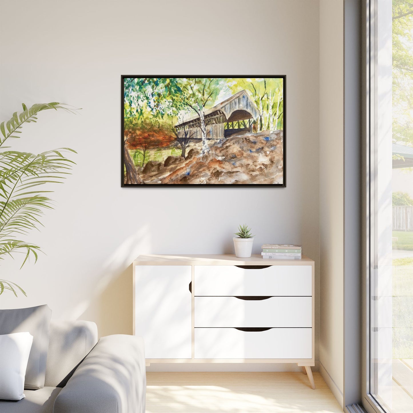 Artist’s Bridge Matte Canvas, Framed (Black or Espresso). Available in sizes from 10”x8”-24”x18”
