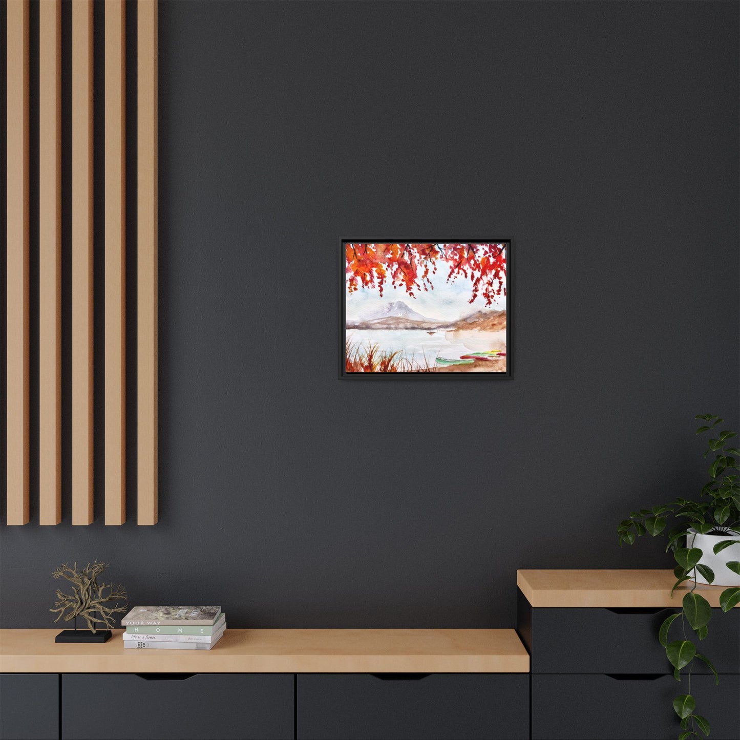 Falling For Fuji Matte Canvas, Framed (Black or Espresso). Available in sizes from 10”x8”-32”x24”