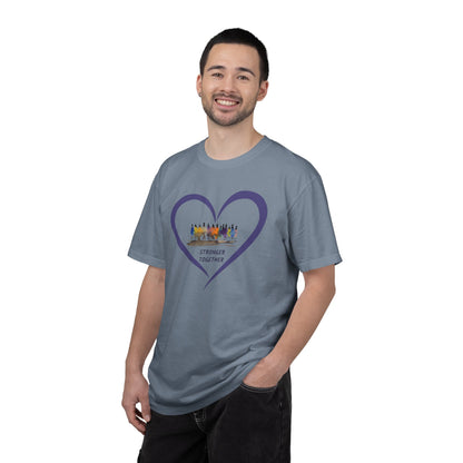 Stronger Together Heart Unisex Garment-Dyed T-shirt. Available in sizes S-4XL, 13 colors